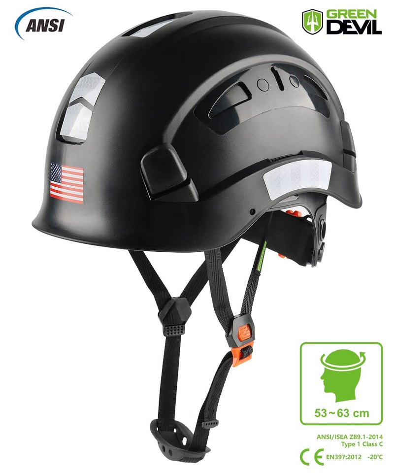 GREEN DEVIL Safety Helmet Hard Hat Adjustable Lightweight Vented ABS Work Helmet for Men and Women 6-Point Suspension ANSI Z89.1 Approved Ideal for Industrial & Construction - Image 2
